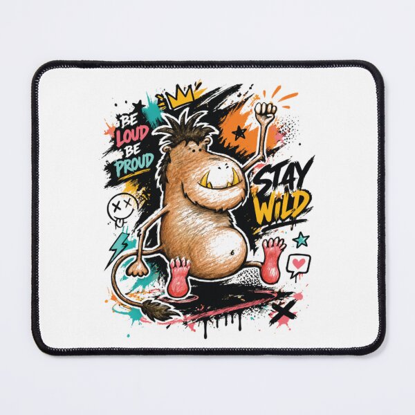 Item preview, Stay Wild Lion Graffiti Be Loud Be Proud Art designed and sold by SpiralmoonDes.