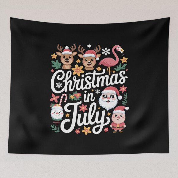 Item preview, Christmas in July Funny Santa Reindeer Flamingos Summer designed and sold by fferomananul.