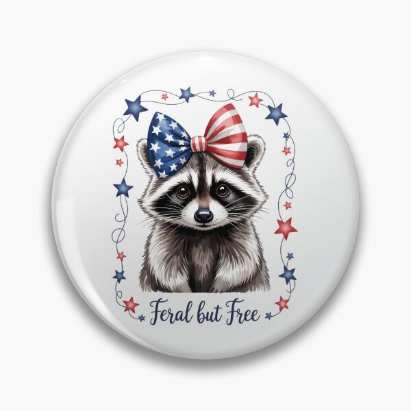 Item preview, Feral But Free Raccoon 4th Of July American Feral designed and sold by SapfireStuArt.