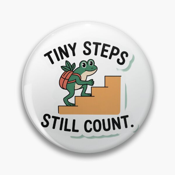 Item preview, Tiny Steps Still Count Cute Frog Sticker designed and sold by Softbear Atelier.
