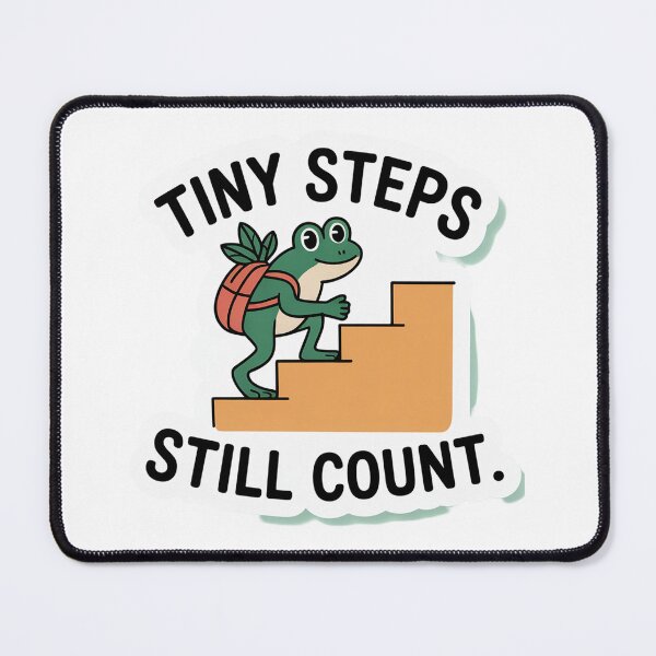 Item preview, Tiny Steps Still Count Cute Frog Sticker designed and sold by Softbear Atelier.