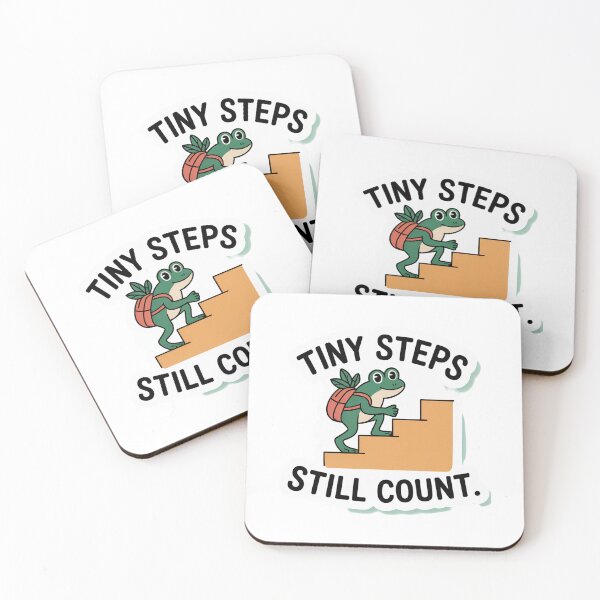 Item preview, Tiny Steps Still Count Cute Frog Sticker designed and sold by Softbear Atelier.