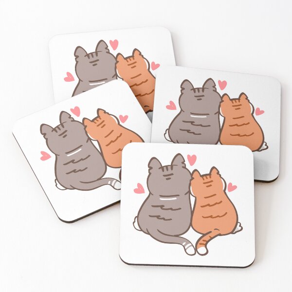 Aperçu de l'œuvre Cute Loving Cats Kawaii Couple Sticker créée et vendue par YallaCreative13.