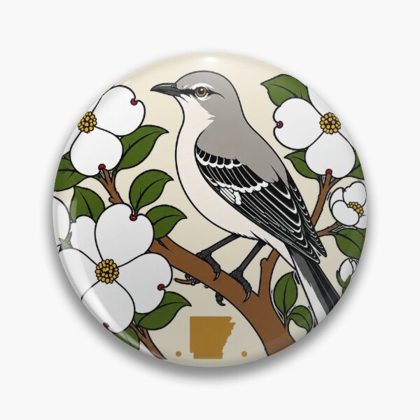 Item preview, Arkansas Dogwood & Mockingbird Emblem designed and sold by The-Drip-Studio.