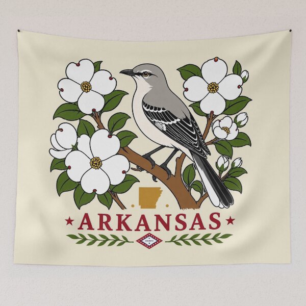 Item preview, Arkansas Dogwood & Mockingbird Emblem designed and sold by The-Drip-Studio.