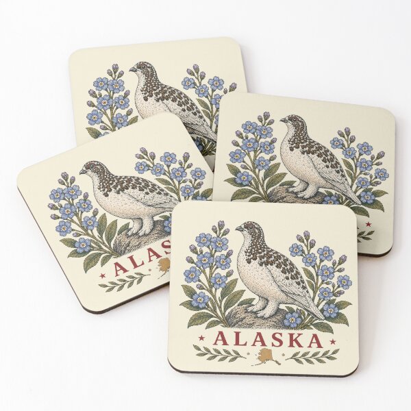 Item preview, Alaska Wildflower Ptarmigan Emblem designed and sold by The-Drip-Studio.