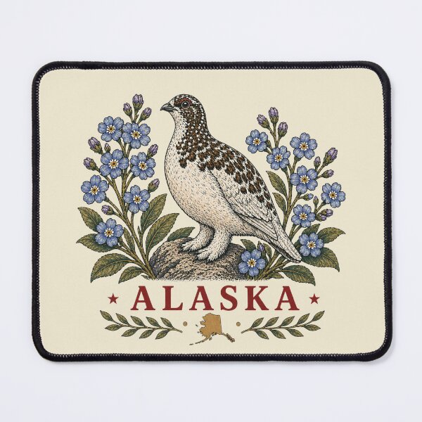 Item preview, Alaska Wildflower Ptarmigan Emblem designed and sold by The-Drip-Studio.