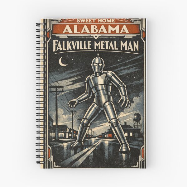 Artikelvorschau, Falkville Metal Man Alabama Art Deco Kryptid entworfen und verkauft von Folk Bestiary.