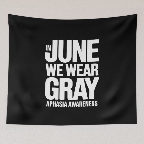 Item preview, In June We Wear Gray Aphasia Awareness Month Groovy Ribbon designed and sold by fferomananul.