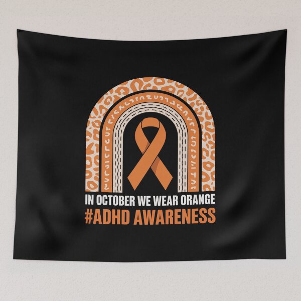 Item preview, In October we wear orange - ADHD Awareness Month ribbon designed and sold by fferomananul.