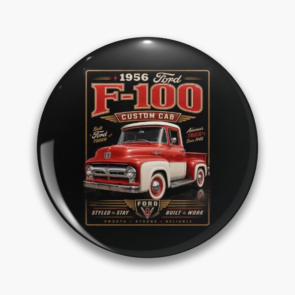 Item preview, 1956 Ford F-100 Custom Cab Classic Pickup Truck Vintage Two-Tone Art designed and sold by TheArtOfCar.