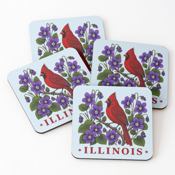 Item preview, Illinois Cardinal & Native Violets Vintage Homage designed and sold by The-Drip-Studio.