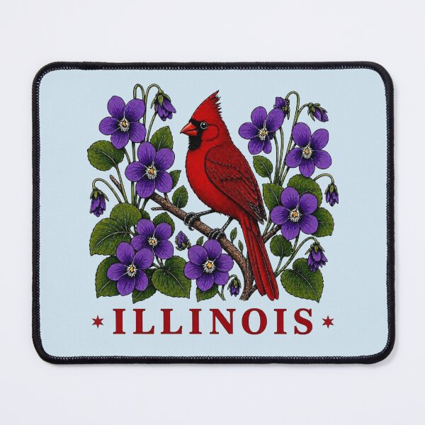 Item preview, Illinois Cardinal & Native Violets Vintage Homage designed and sold by The-Drip-Studio.