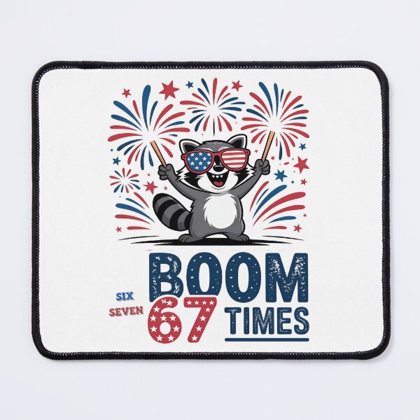Item preview, Six Seven Meme Raccoon Patriotic Fireworks Graphic designed and sold by Majnon8bp.