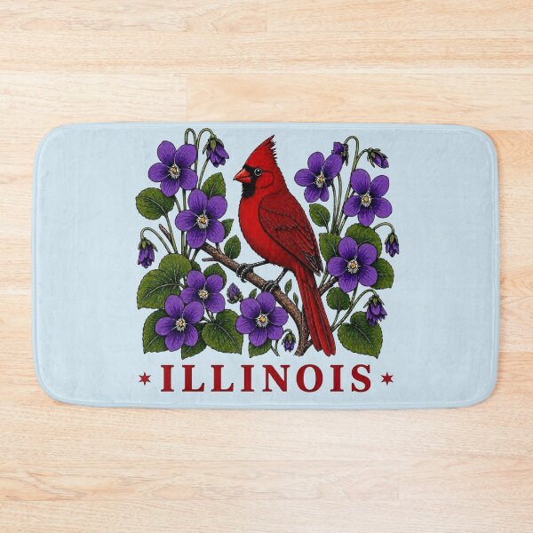 Item preview, Illinois Cardinal & Native Violets Vintage Homage designed and sold by The-Drip-Studio.