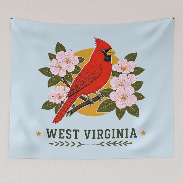 Item preview, West Virginia Cardinal & Rhododendron Homage designed and sold by The-Drip-Studio.