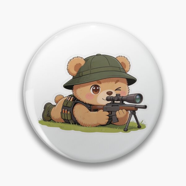 Item preview, Cute Kawaii Sniper Bear Chibi Sticker-Tactical Military Teddy Art designed and sold by carestazafeli.