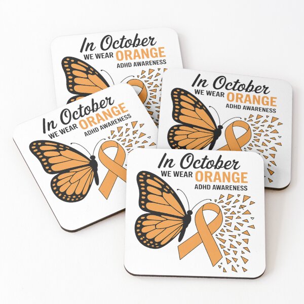 Item preview, In October We Wear Orange Butterfly ADHD Awareness designed and sold by fferomananul.