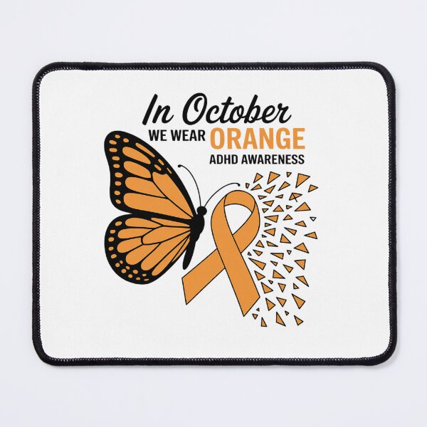 Item preview, In October We Wear Orange Butterfly ADHD Awareness designed and sold by fferomananul.
