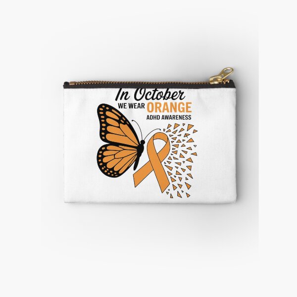 Item preview, In October We Wear Orange Butterfly ADHD Awareness designed and sold by fferomananul.