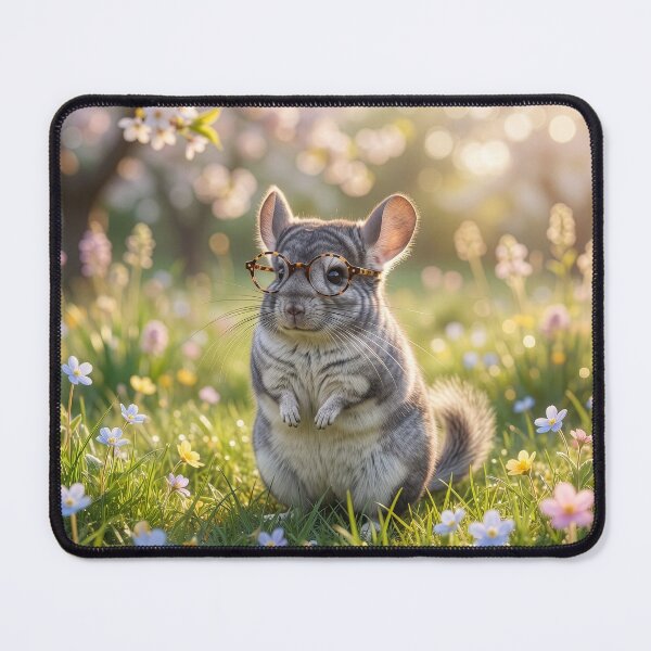 Item preview, Myopic Chinchilla in a Blooming Meadow designed and sold by Tridentulus.