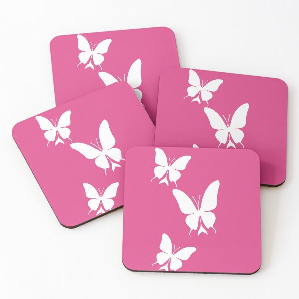 Item preview, white simple Magical Pink Butterflies – Dreamy Glow Aesthetic Art designed and sold by kerissfantasyart .