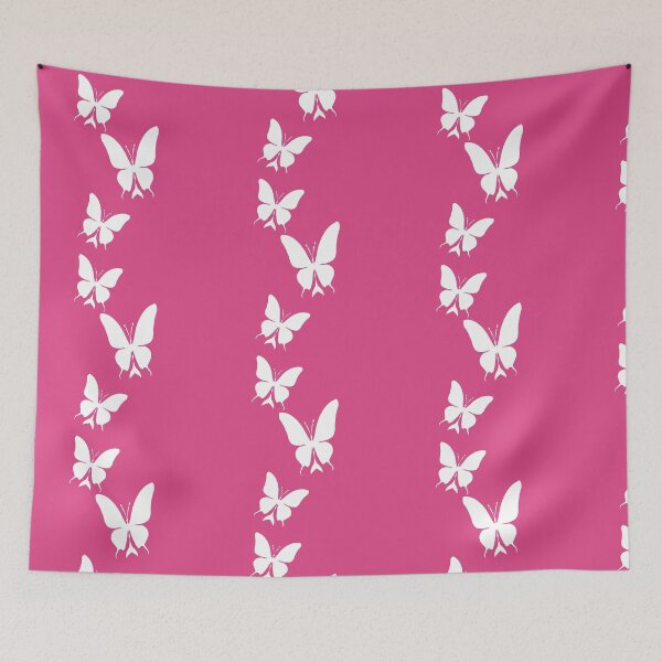 Item preview, white simple Magical Pink Butterflies – Dreamy Glow Aesthetic Art designed and sold by kerissfantasyart .
