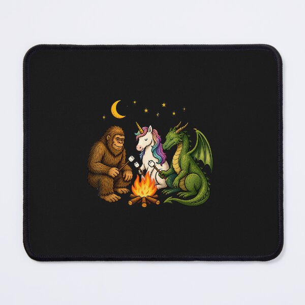Item preview, Cute Bigfoot Unicorn Dragon Campfire Camping designed and sold by FrankIsabel.