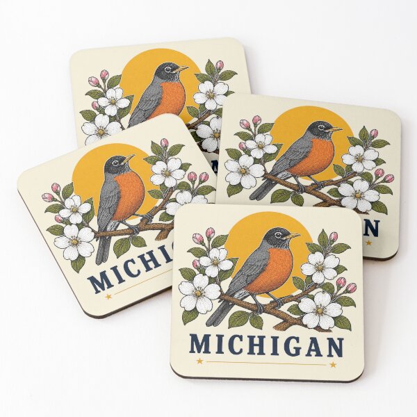 Item preview, Michigan Robin & Apple Blossom Homage designed and sold by The-Drip-Studio.