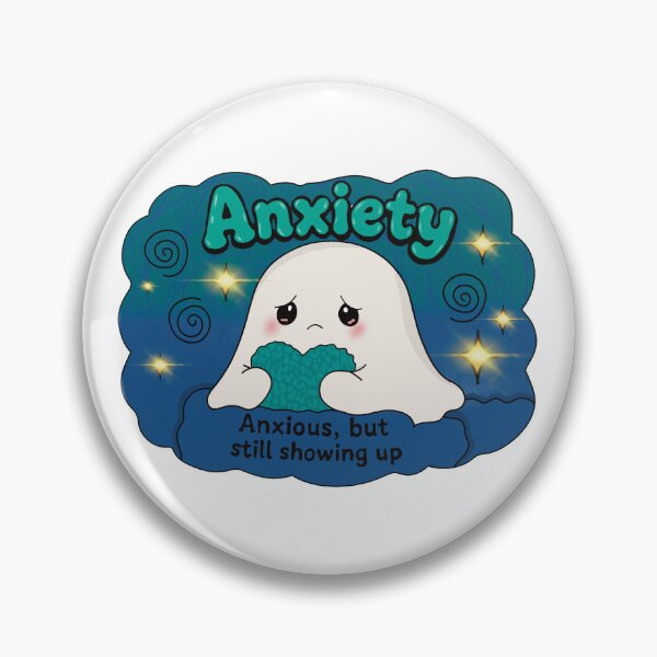 Item preview, Anxious but Still Showing Up Cute Mental Health Ghost designed and sold by Chronically creative.