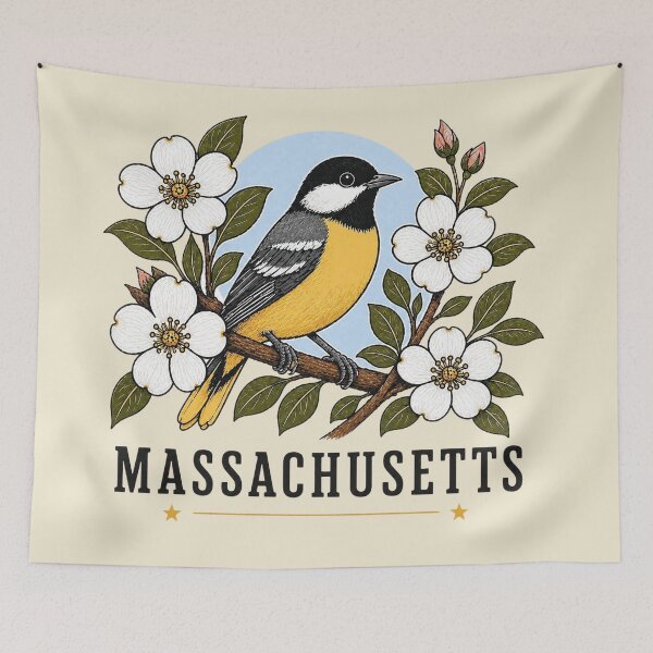 Item preview, Massachusetts Chickadee & Mayflower Homage designed and sold by The-Drip-Studio.
