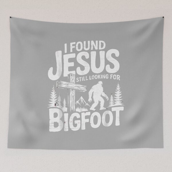 Item preview, I Found Jesus Still Looking Bigfoot Funny Christian_2 designed and sold by ArleneRowe.