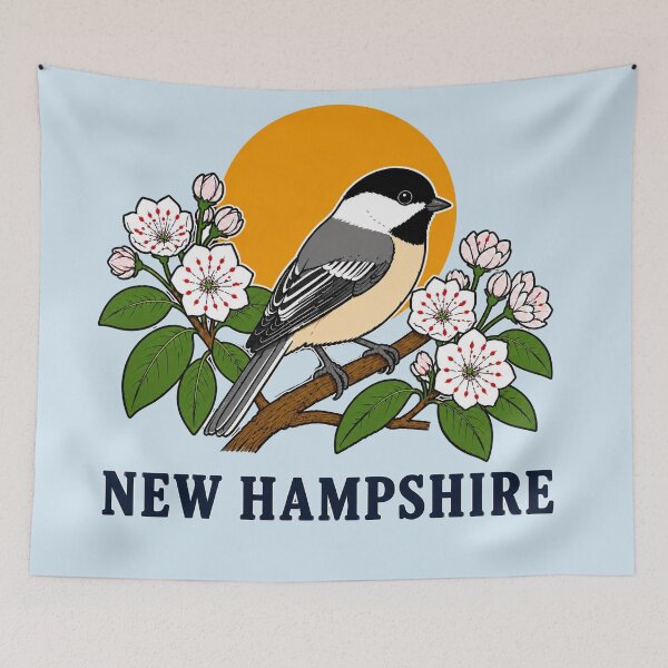 Item preview, New Hampshire Chickadee & Pink Lady Slipper Homage designed and sold by The-Drip-Studio.