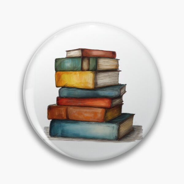 Item preview, Watercolour illustration of a stack of very colourful books designed and sold by Roxane Bay.