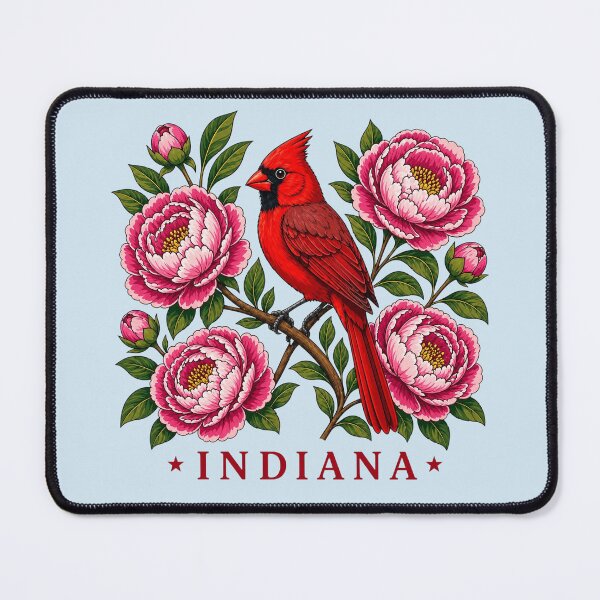 Item preview, Indiana Cardinal & Peonies Vintage Homage designed and sold by The-Drip-Studio.