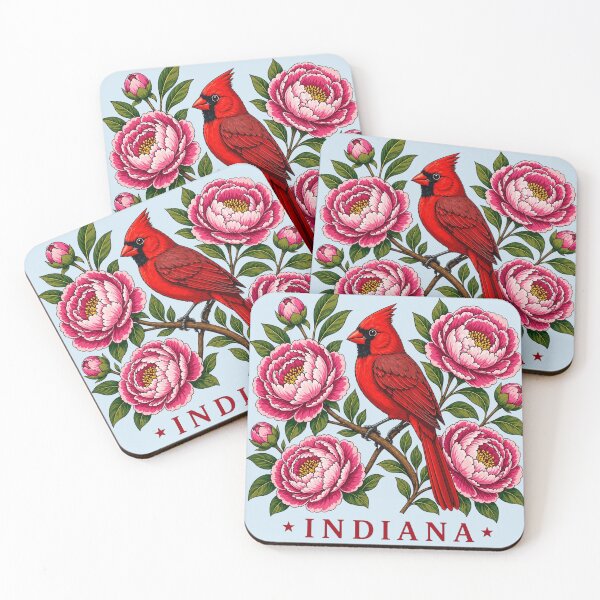Item preview, Indiana Cardinal & Peonies Vintage Homage designed and sold by The-Drip-Studio.