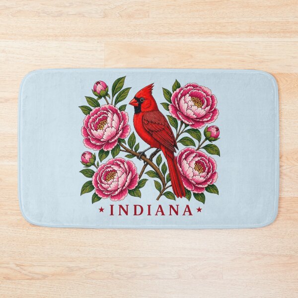 Item preview, Indiana Cardinal & Peonies Vintage Homage designed and sold by The-Drip-Studio.