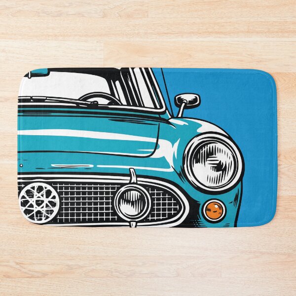Item preview, Teal Classic Vintage Car Front View Art designed and sold by RamyGallery.
