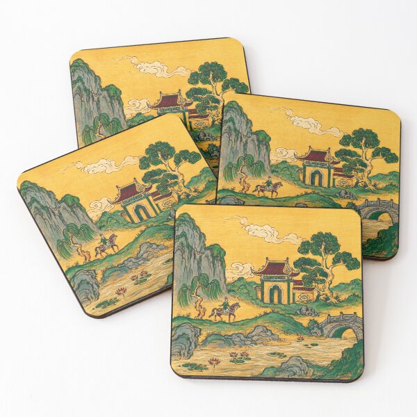 Item preview, Golden Temple Landscape Vintage East Asian  designed and sold by eliramaison.