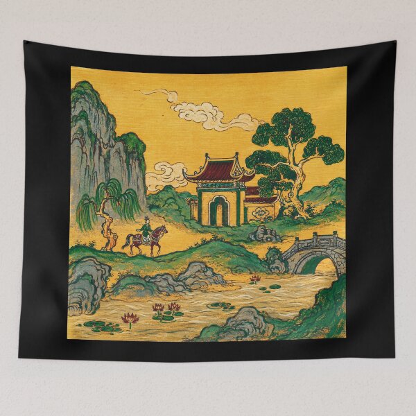 Item preview, Golden Temple Landscape Vintage East Asian  designed and sold by eliramaison.