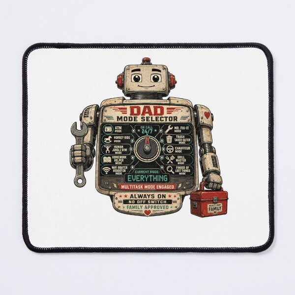 Item preview, Funny Dad Mode Selector Retro Robot Design for Father's Day designed and sold by ExprezzDesigns.