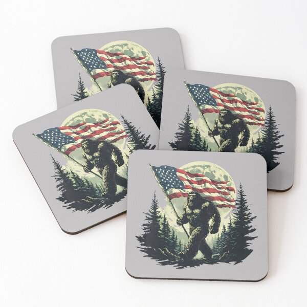 Item preview, Big Foot Bigfoot Sasquatch American Flag Patriotic 4th July designed and sold by GreggRoss.