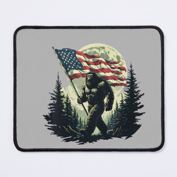 Item preview, Big Foot Bigfoot Sasquatch American Flag Patriotic 4th July designed and sold by GreggRoss.