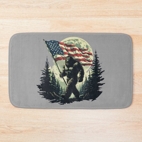 Item preview, Big Foot Bigfoot Sasquatch American Flag Patriotic 4th July designed and sold by GreggRoss.