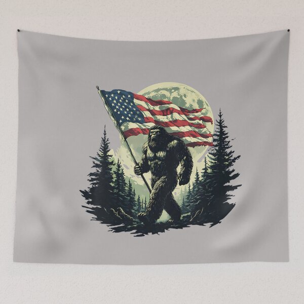 Item preview, Big Foot Bigfoot Sasquatch American Flag Patriotic 4th July designed and sold by GreggRoss.