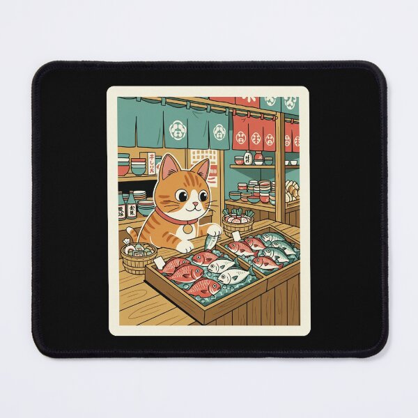 Item preview, Cat Fish Market Cute Japanese Style designed and sold by JordynLadukeg65.