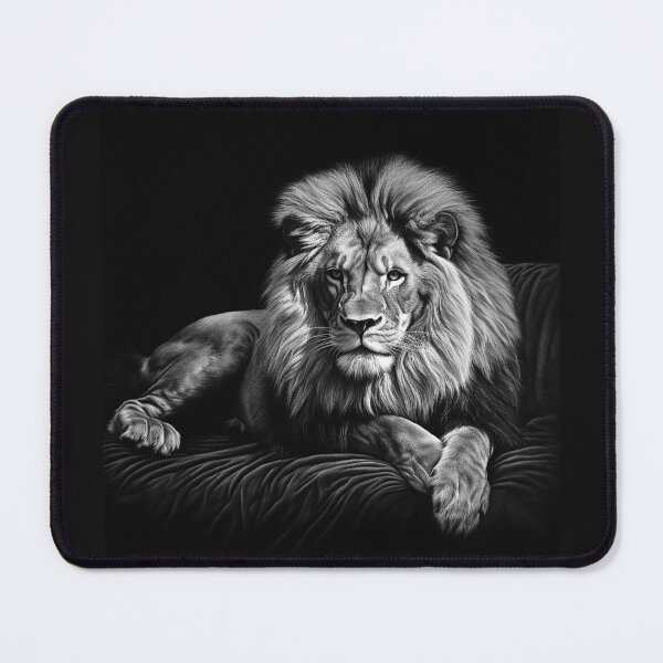 Item preview, Regal Black and White Lion Portrait designed and sold by inkoutninja.