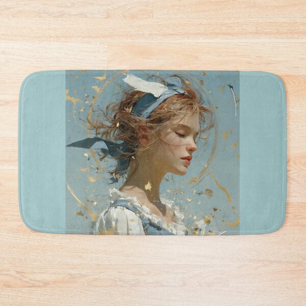 Item preview, Graceful Girl with Golden Sparkles Digital Painting designed and sold by colorful-white.