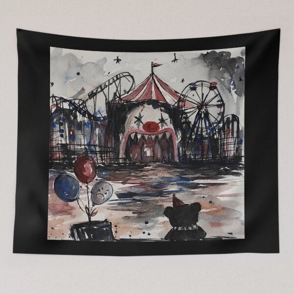 Item preview, Dark Carnival Clown Watercolor  designed and sold by eliramaison.