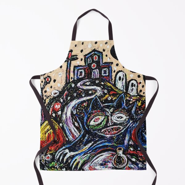 Item preview, Creepy Cat Graveyard Outsider Painting designed and sold by Modaozushi216.